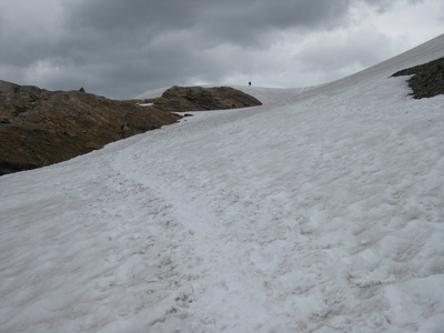 הליכה על שלג בcol du glacier