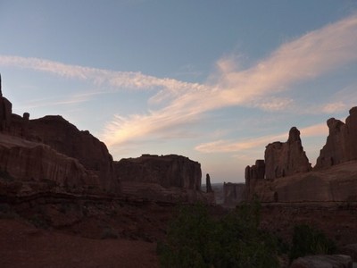 שקיעה ב- Arches.