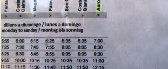 תחבורה ציבורית ומוניות בפלמה דה מיורקה מתוך הטיפ של בני סימן טוב - למטייל