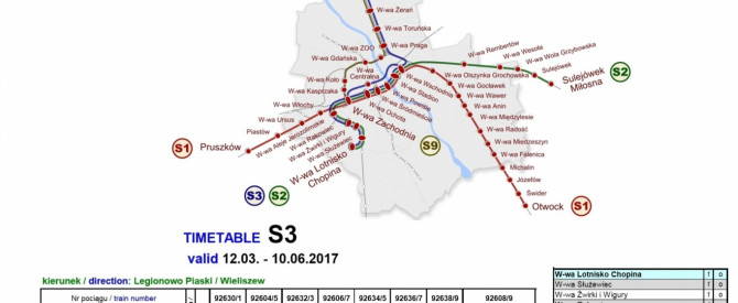 תמונה מייצגת עבור הפוסט: רכבת מנמל תעופה שופן ורשה לתחנת רכבת מרכזית של ורשה (צנטרלנה)